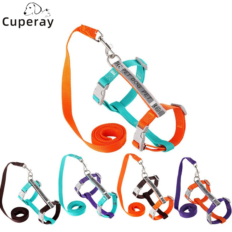Small Dog Harness & Leash Set,No Pull Dog Harness Step-in Adjustable Reflective,Pet Harness for Puppy Training Outdoor Walking