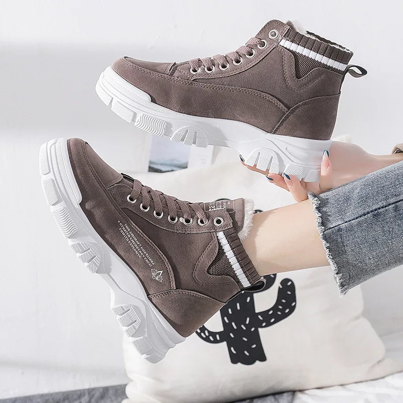 Casual Ladies Lace-up Fashion Sneakers Platform Snow Winter Women Boots Thickened Warm Plush Women's Cotto Shoes fa02 's