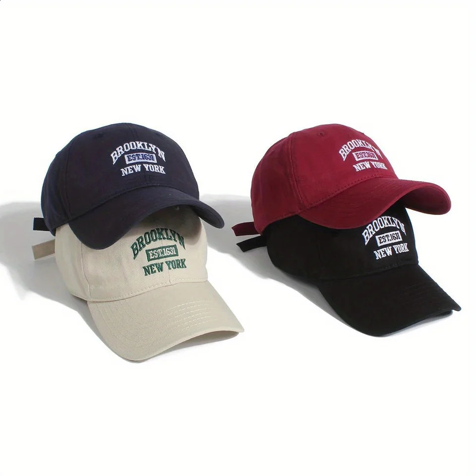 Fashion Men Women BROOKLYN Baseball Cotton Adjustable Hat Embroidery Womens Cap Hip Hop Outdoor Casual Sun Hats 240906