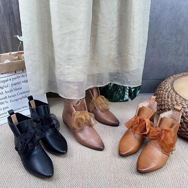 Koznoy 2cm Cow Genuine Leather Boots Luxury Designer Zipper Autumn Spring Ethnic Point Toe Ankle Booties Women Shoes Demi-season