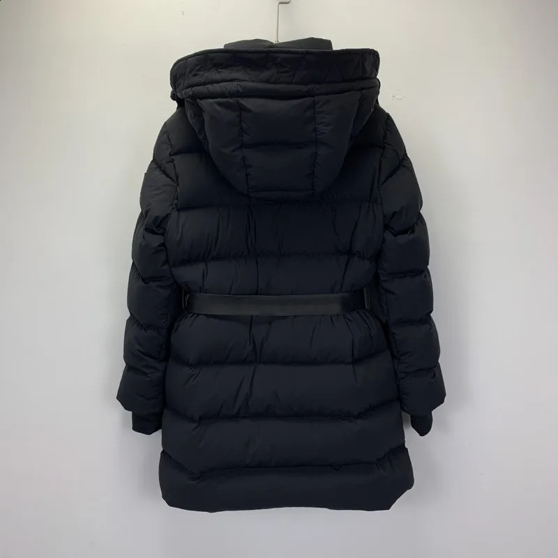 Autumn and winter womens hooded down jacket Y2K casual jacket ultra-thin fit waist belt warm fashion clothing single-layer womens jacket 240914