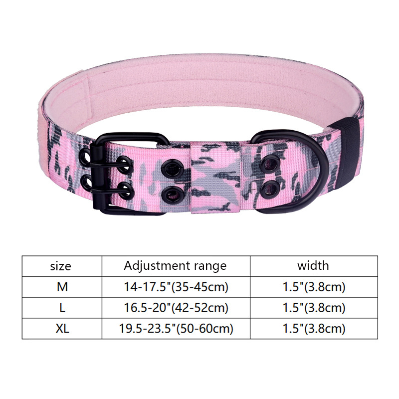 Dog Collar for Large Dogs - 3.8cm Tactical Collars for Extra Large Breed Dogs, Adjustable Heavy Duty Nylon Pet Tactical Collar
