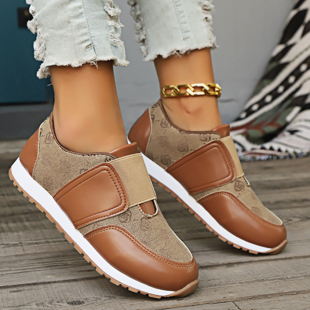 Luxury Brand Comfortable Casual Sports Shoes Women's Shoes Fashion 2024 Spring Breathable Fashion Slip on Flat Vulcanized Shoes