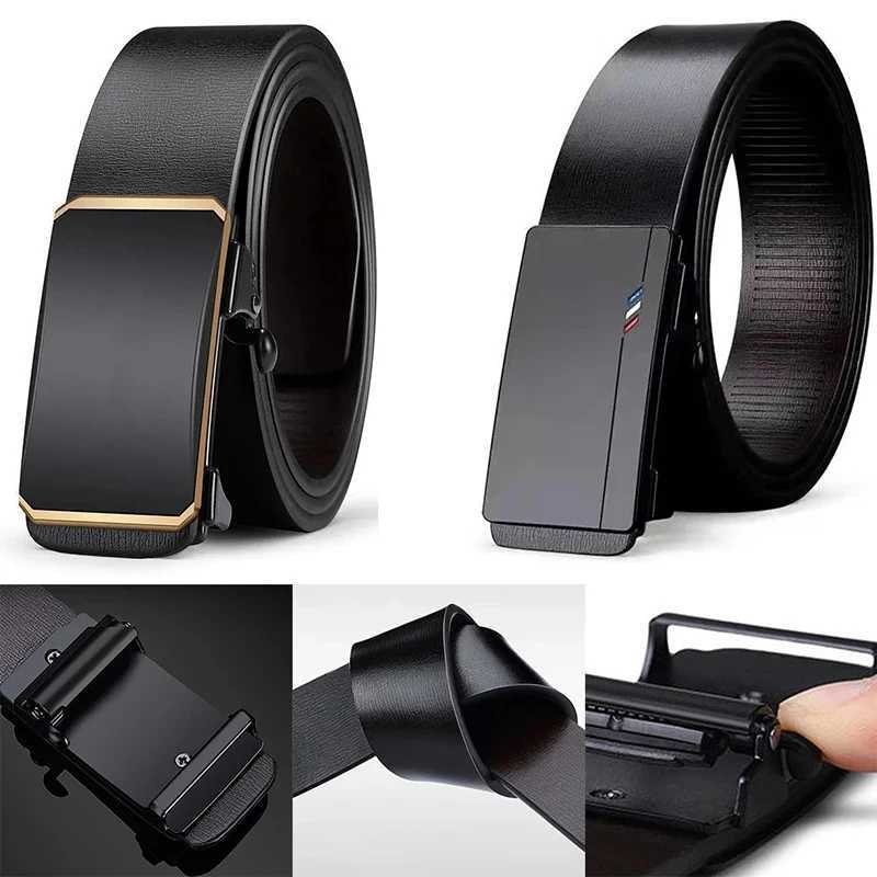 Men Belts Automatic Buckle Belt PU Leather High Quality For Men Leather Strap Casual For JeansX240914