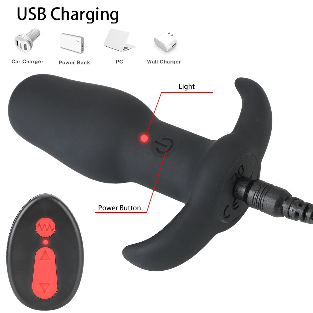 Vibrating Butt Plugs Dildo Vibrator G-spot Wireless Remote Control Anal Plug Stimulator Prostate Massage Sex Toys For ManWoman 240914