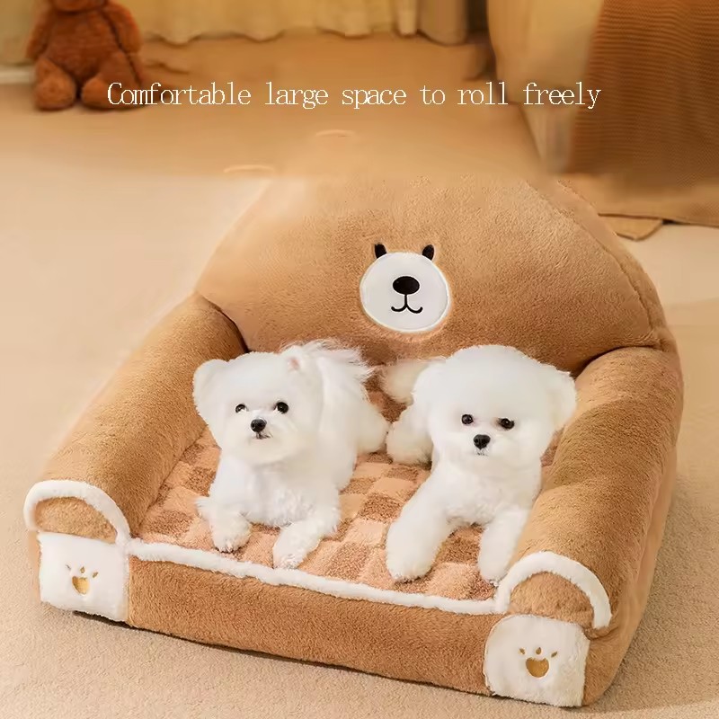 Fleece Pet Bed For Dogs Sofa Cushion Accessories Nest House Home Small Puppy Animal Kennel Car Seat Cartoon Chihuahua Pugs