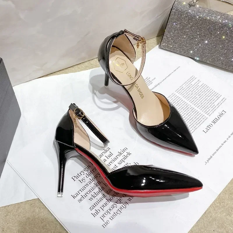 Women Heels 2024 Summer Ladies Shoes on Sale Fashion Buckle High Heels Pointed Toe Women's Pumps Shallow Dress Party Stilettos