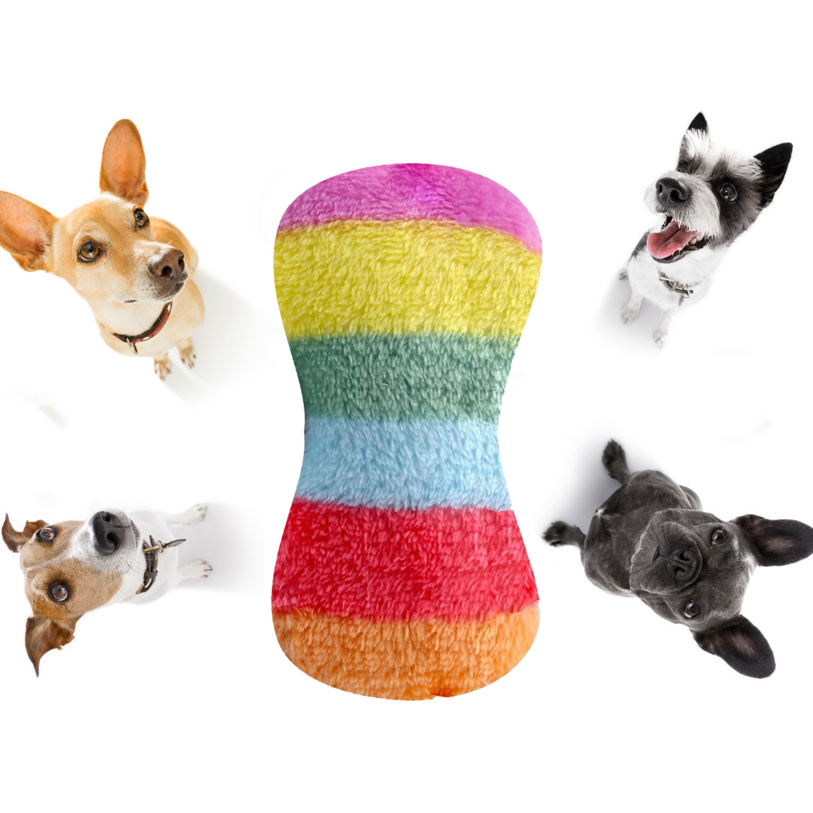Plush Pet Chewing Bone Toy Bite Resistant Pet Teething Toy Soft Anxiety Reduction Toy For Dogs