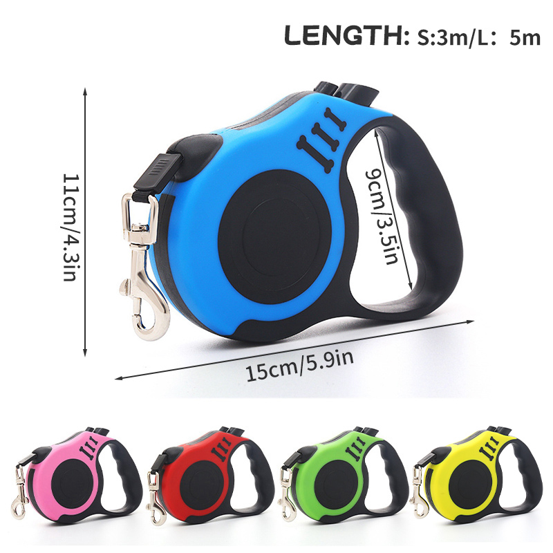 3m 5m Dog Leash Automatic Retractable Nylon Dog Leash Outdoor Training Walking Running Lead for Medium Large Dogs Collar Perro