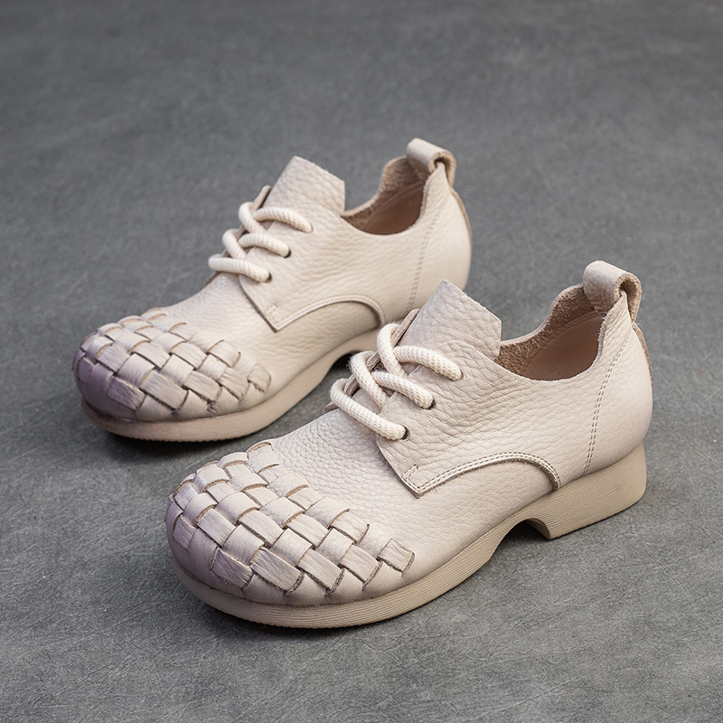 Comfortable Leather Pumps: Retro Solid Color Versatile Casual Women's Shoes