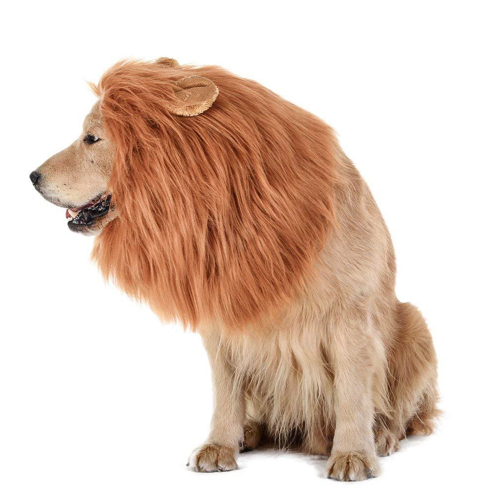 Pet Costumes Realistic Funny Lion Mane for Dogs Lion Wig for Medium to Large Sized Dogs