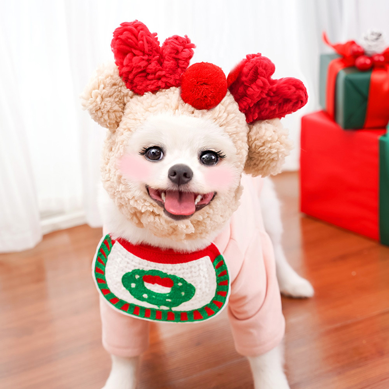 Pet Cat Dog Christmas Hat Cartoon Cosplay Dress Up Party Cute Costumes Small Dogs Cats Party Outdoor Outfits Pet Supplies