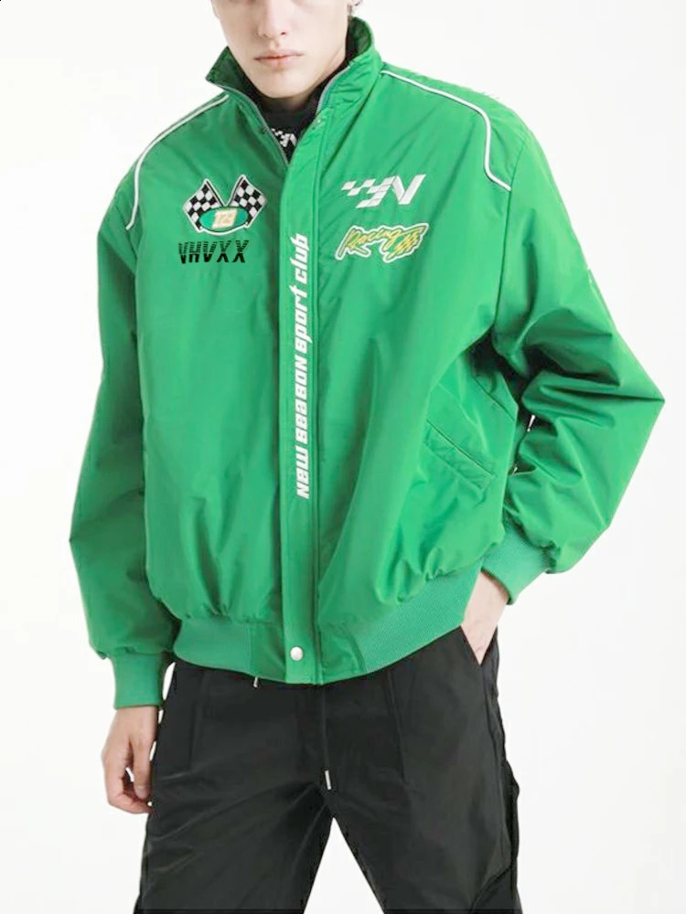 Vintage Baseball Cyber Y2k Basic Jacket Men Racer Jacket Coat Autumn Spring Clothes For Couple Techwear Loose BF Women Outerwear 240911