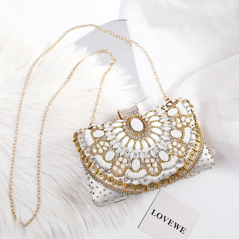Fashionable Handmade Beaded Embroidery Banquet Comfortable and Elegant Charm Makeup Bag, Evening Dress Bag for Women
