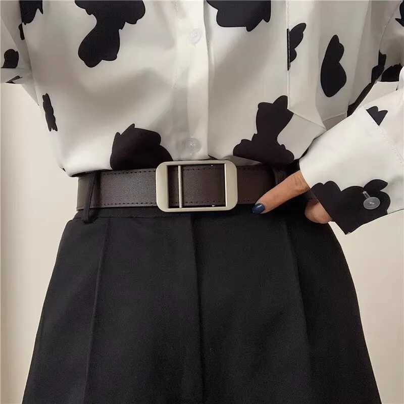 Unisex Free Size PU Leather Belt For Women No-Hole Buckle Luxury Designer Jeans Waist Belt Men Fashion Non-Porous Soft WaistbandX240914