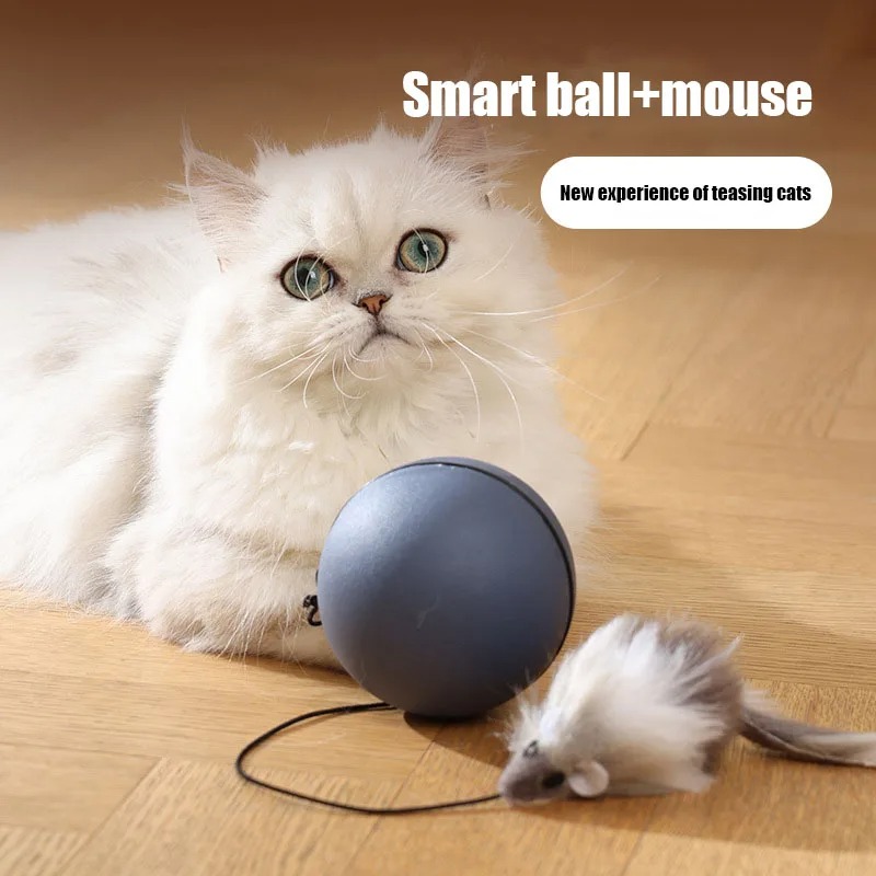 Madden Cat Toys Boredom Expending Energy Mouse Teasing Cat Stick Cat Sports Electric Automatic Teasing Cat Ball Cat Supplies