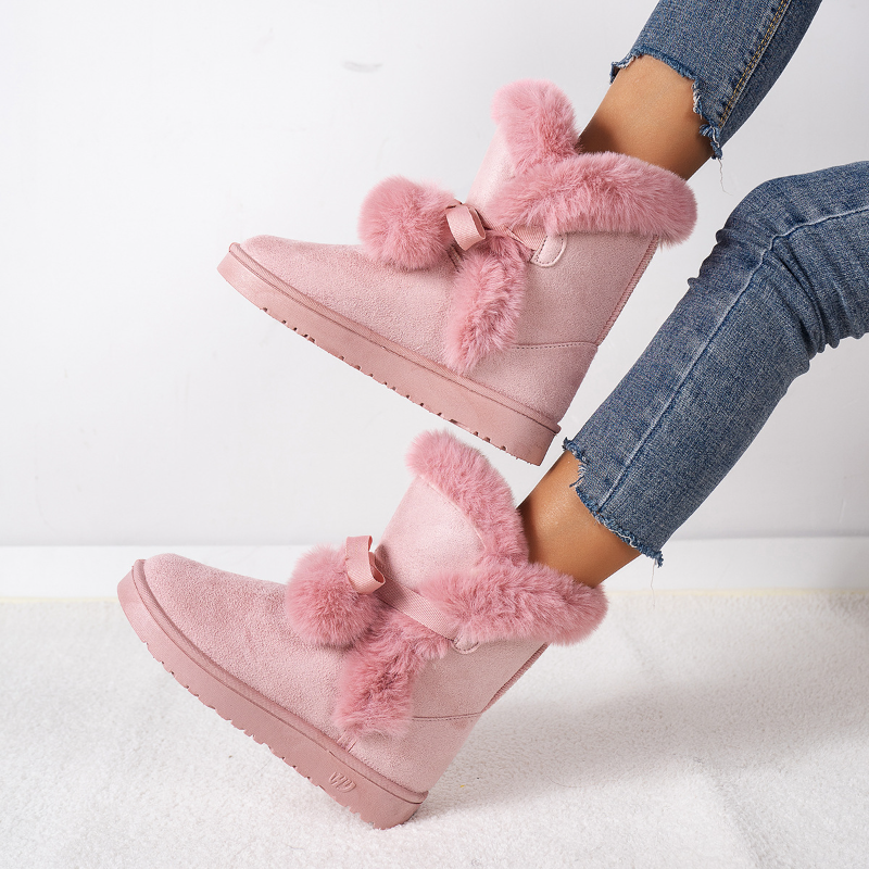 2023 New Women Fur Fleece Lined Thermal Flat Snow Shoes Comfortable Lightweight Winter Keep Warm Boat Shoes Loafers Shoes