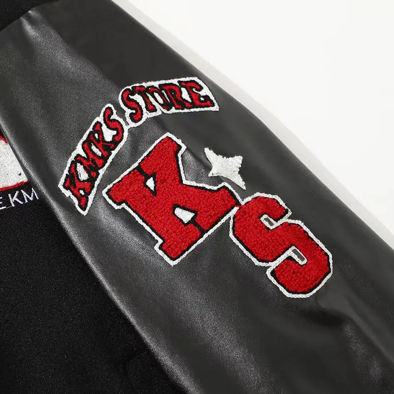 American Letter Flocking Baseball Uniform Jacket Y2K Retro Vintage Lovers Motorcycle Casual Jacket For Men And Women Coats 240911