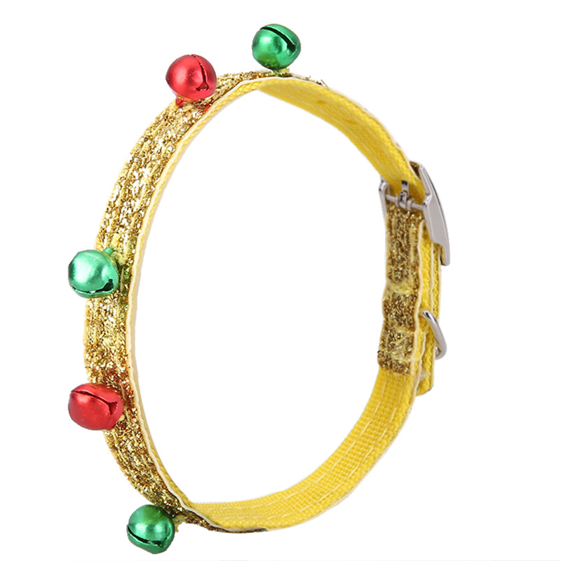 Christmas Pet Collar 1.0cm Pet Supplies Adjustable Cat Bell Collars with Metal Fasteners for Cats Kitten & Puppies Pet Ornaments