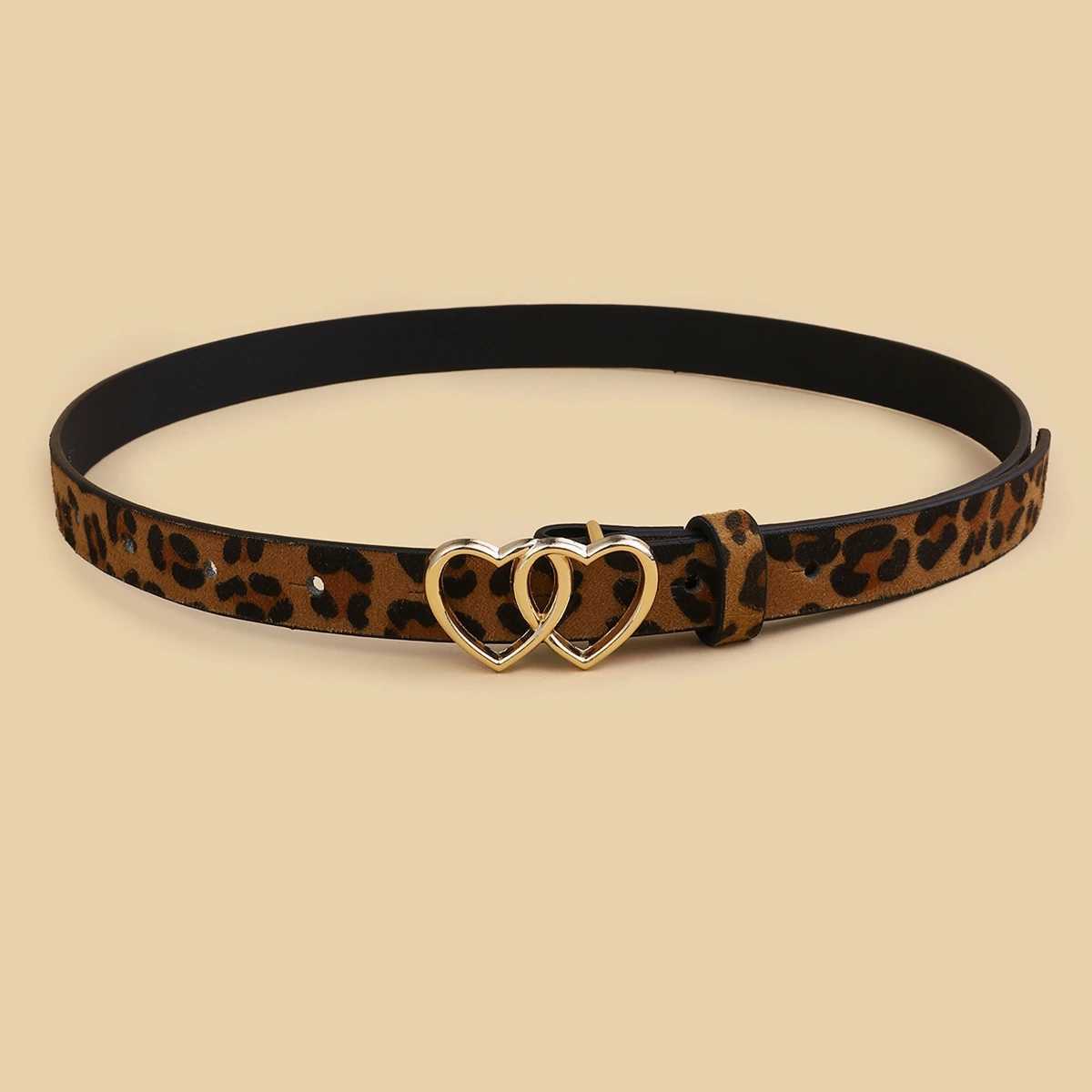 New Double Heart Gold Buckle Fashion Womens Thin Belt Pants Jeans dress Belt Women Designer BeltX240914