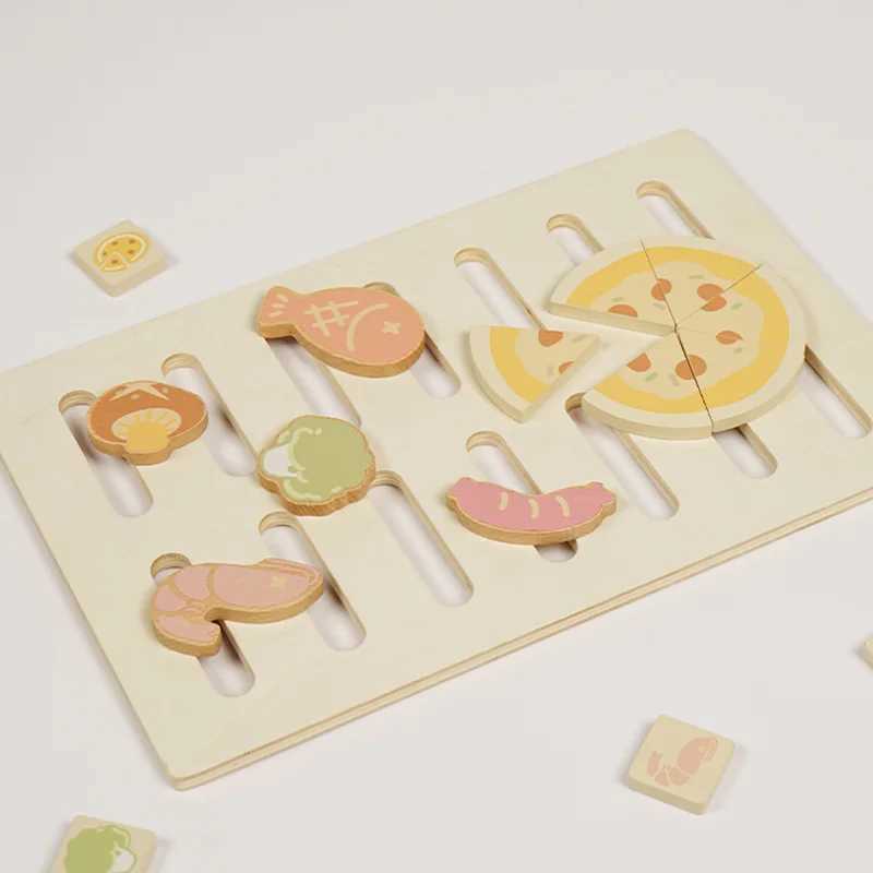 Kitchens Play Food Childrens Microwave Oven Simulation Pizza Mini Cooking Kitchen Set Wooden Toys Eating Play Games Boys and Girls Food LearningL24091