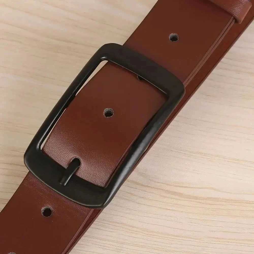 1pc Mens Belt Classic Fashion PU Leather Belt High End Authentic Fashion Metal Buckle Women Belt Paired with Jeans Belt UnisexX240914