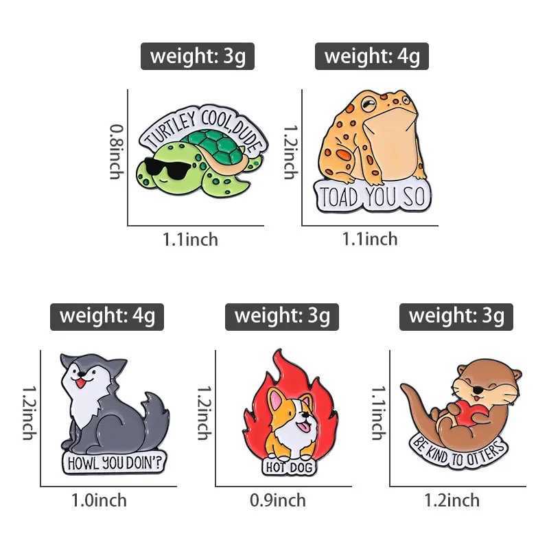 Cartoon Frog Dog Animals Brooch Cute Otters Fox Enamel Badge Clothing Hat Decoration Badge Custom Wholesale Jewelry Gift For KidX240914
