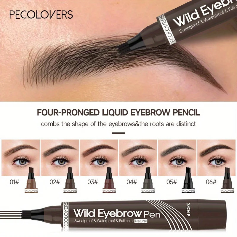 4 Forks Eye Brow Pen 5 Color Natural Matte Liquid Tint Makeup Long Lasting Waterproof Eyebrow Smudge Proof Cosmetic 240914