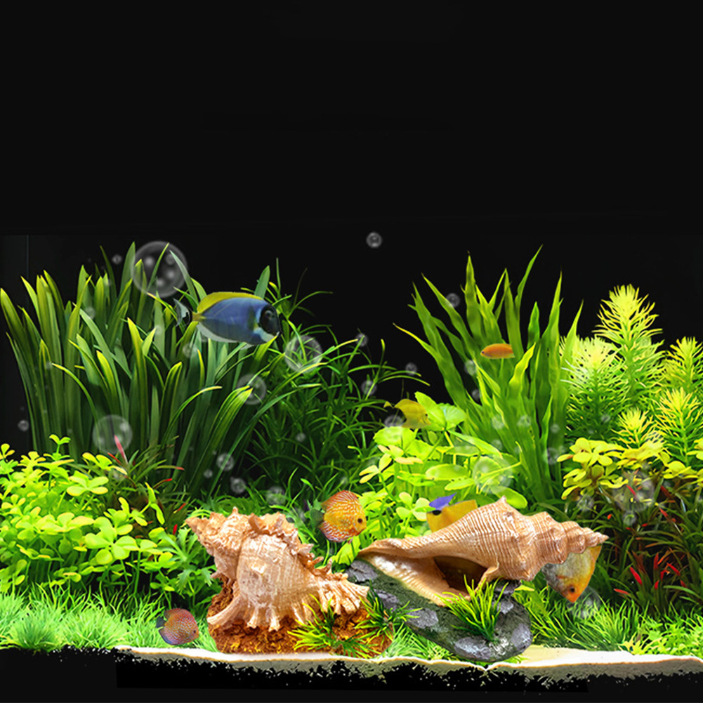 Aquarium Conch Shell Rockery Landscape Ornament Fish Tank Resin Conch Shell Hideout Caves Fish Tank Aquarium Accessories