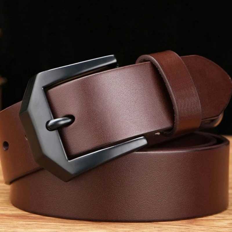 Men Leather Belt Clips Copper Needle Buckle Fashionable Casual Style Business Versatile Simple High-end FeelX240914