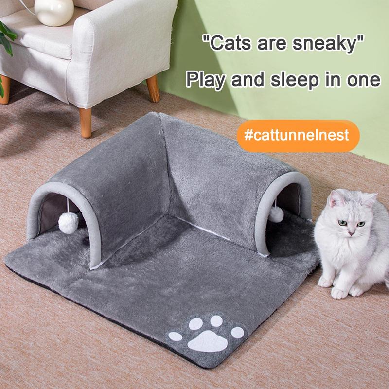 Portable Cat Tunnel Bed Cat Bed Can Play Tunnel Dog House Kitten Dogs Basket Bed Cute Mat Household Pet Supplies Accessories
