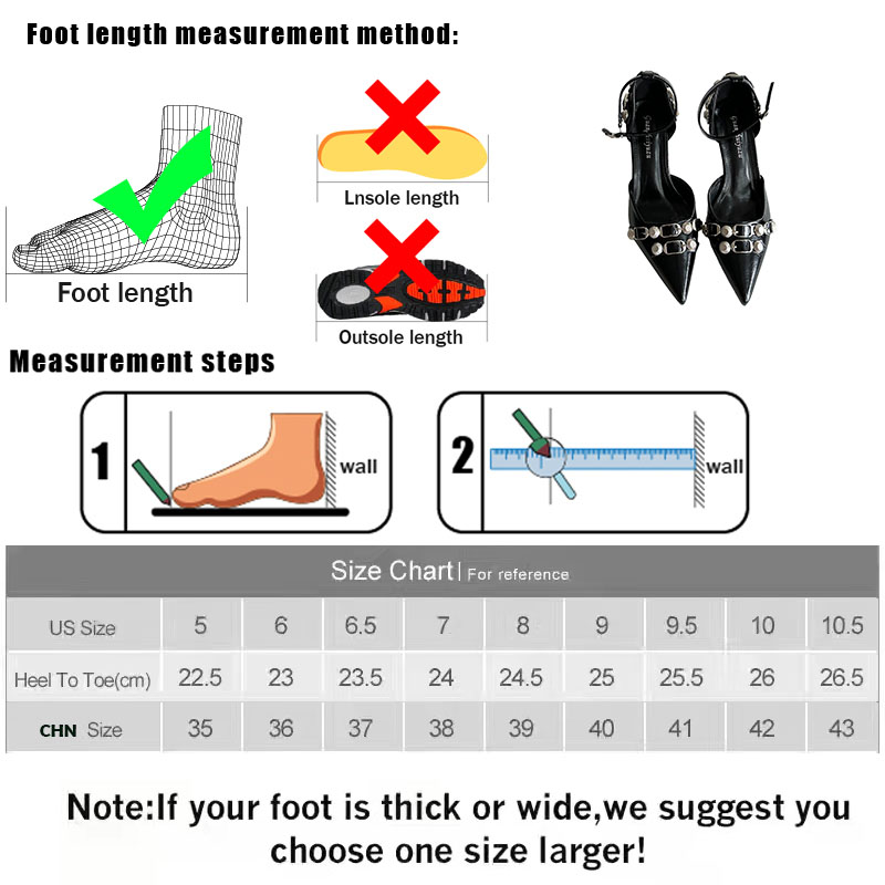Female Black Designer Metal Rivet Footwear High Heels Pumps For Women Fashion Pointed Toe Ankle Strap Ladies Heeled Shoes 5081