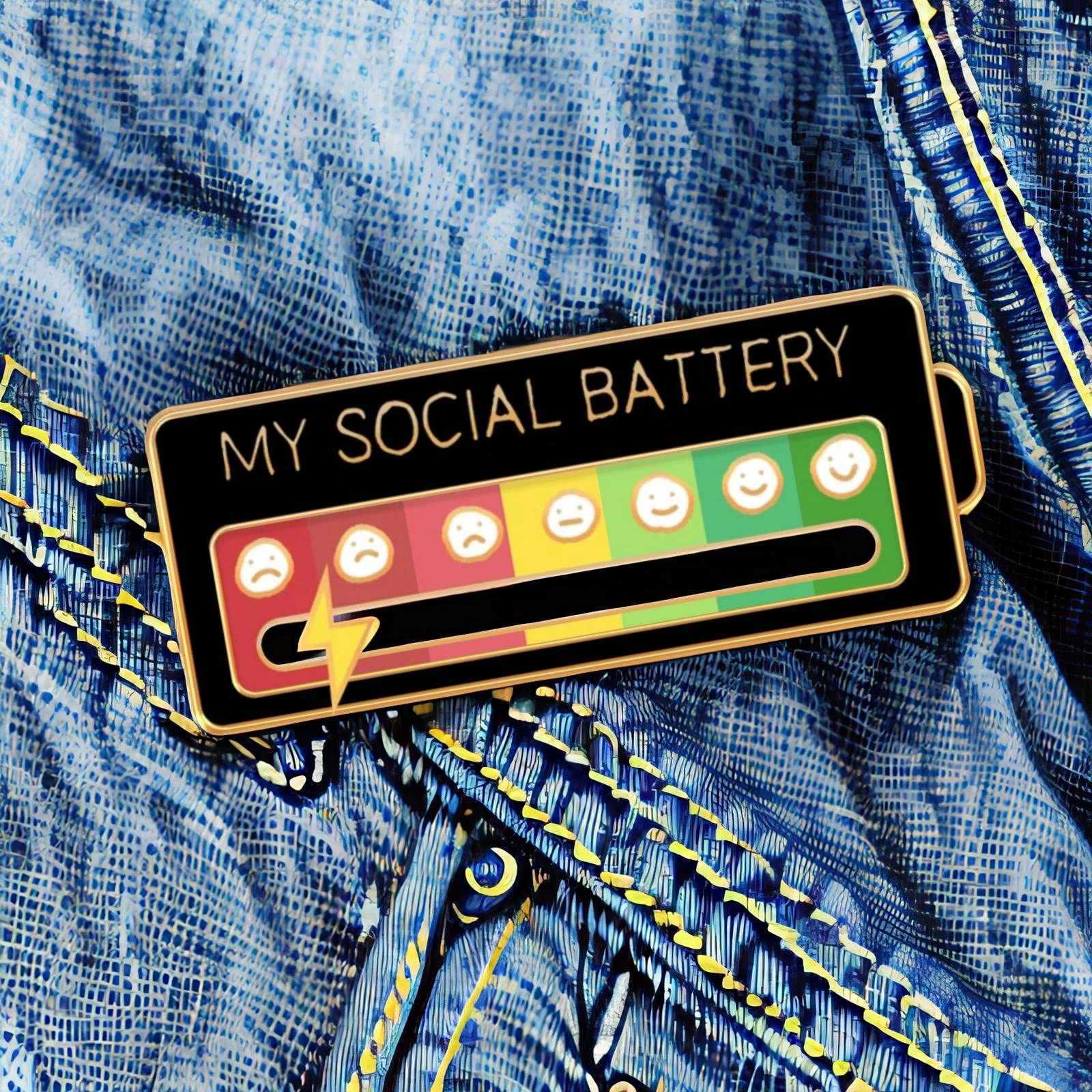 Emotions Enamel Pins My Social Battery Mood Tracker Metal Brooch Badges Fashion Jewelry Accessorie Gift Trendy Lapel on BackpackX240914