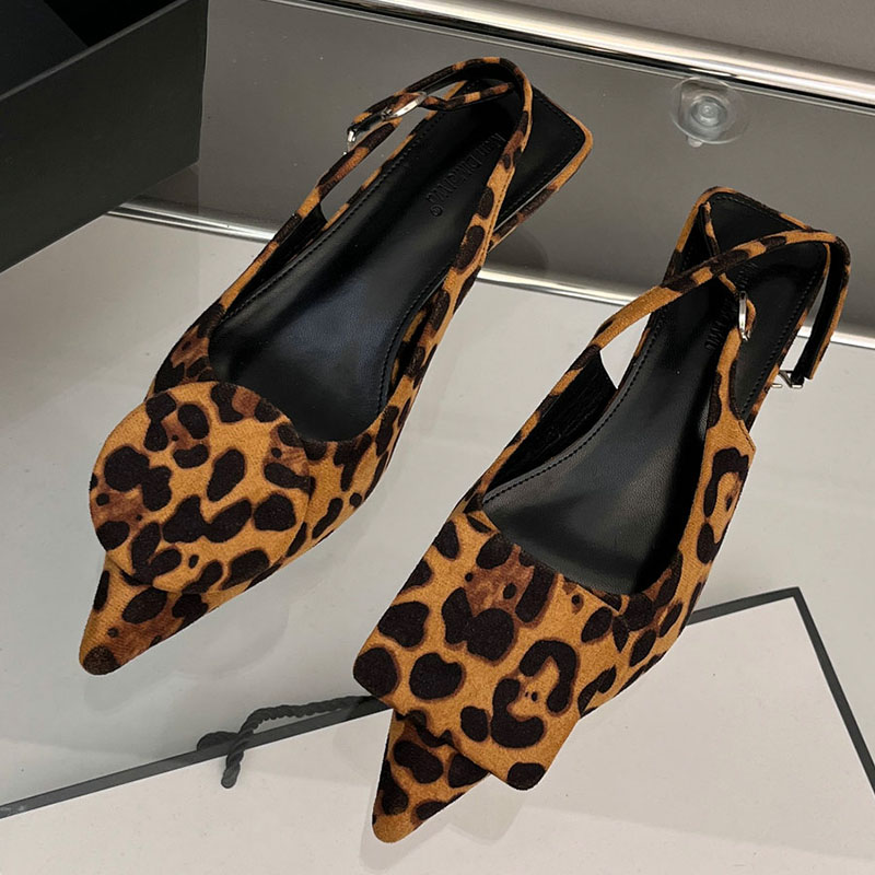 Fashion New Leopard Print Footwear Designer Women Pumps With Low Heel Female Pointed Toe Shallow Ladies Heeled Shoes 38c8 ed