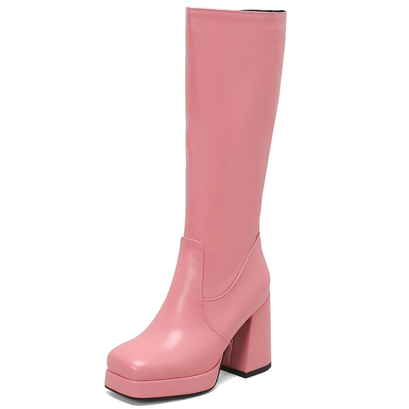 Pink Green Knee High Boots Women Platform Winter Autumn Ladies Sexy Long Shoes Women's Party Boot Large Size 45 New 2024 98f3 's