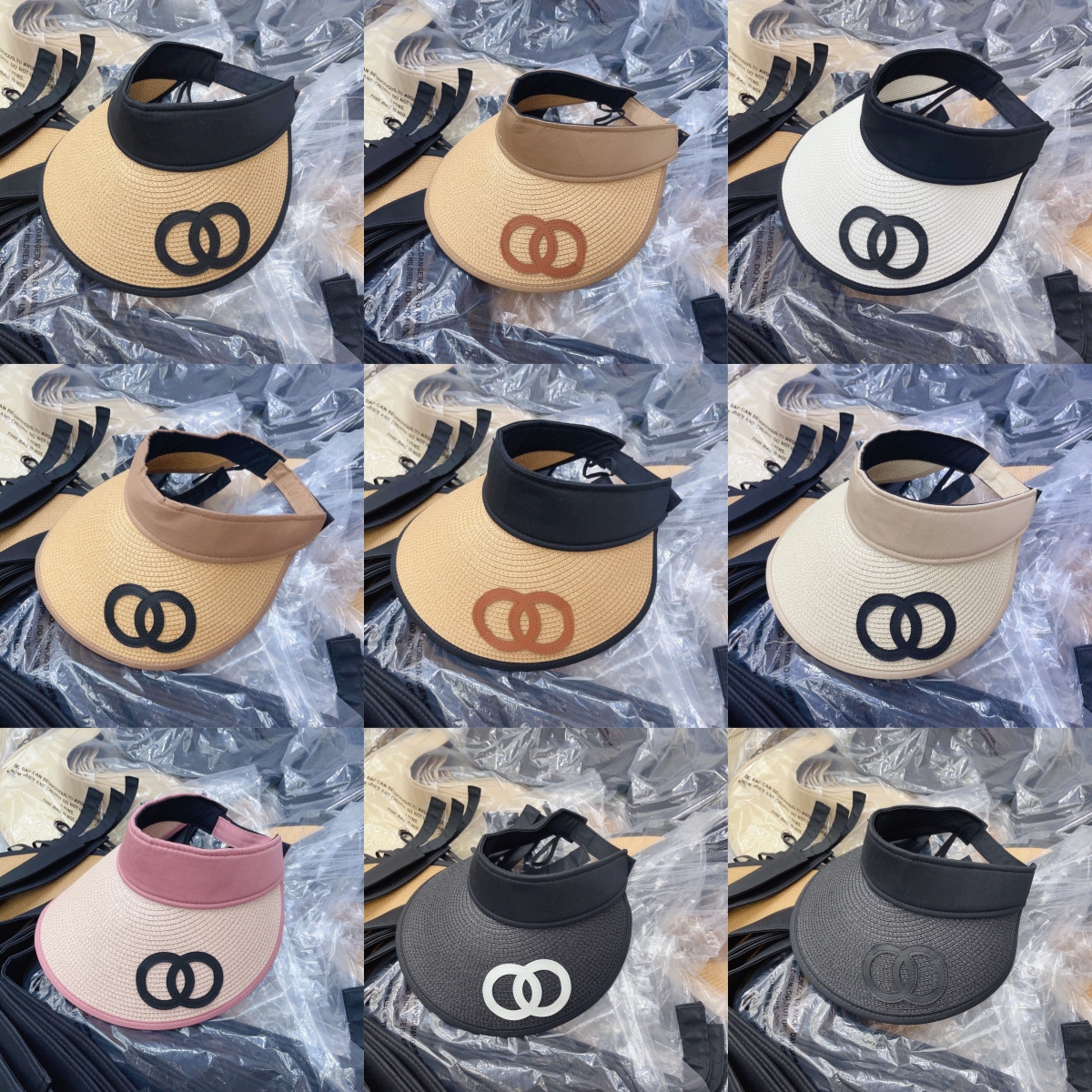 Round Designer Leather Letter Empty Top Cap Casual Summer Visor Sun Mens Hat Sports Women Golf Tennis Outdoor Beach Headband Snapback Baseball Hats SunHat Lots Style