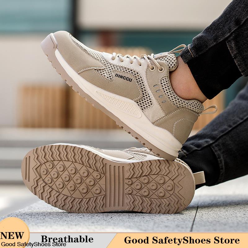 Mesh Breathable Safety For Sneakers Anti-Smash Indestructible Lightweight Steel Toe Work Shoes Men Footwear 3fbe