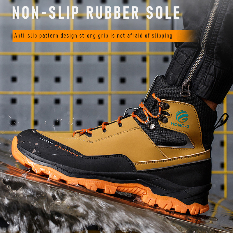 Safety Winter Men Fashion Work Steel Toe Puncture-Proof security Protective Boots Indestructible Shoes 784e