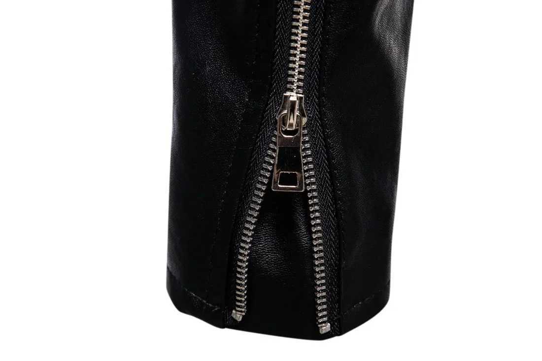 2023 Autumn New Large Mens Polo Collar Mens Motorcycle Leather Coat PU Fashion Leather Jacket CoatX240913