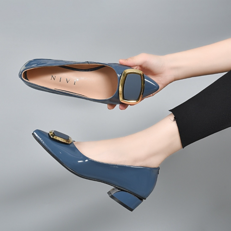 Pumps Women Shoes Comfortable Medium Heel Pointed Toe Office Ladies Shoes Fashion Soft Sole Non-slip Heels Women Tacones Mujer