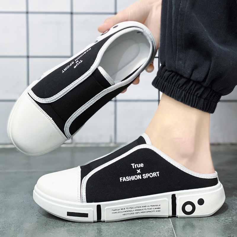 Men Women Lazy Slippers Slides Indoor Outdoor Sandals Men Non-slip Home Half Slippers Men Casual Shoes Baotou Slippers 35-45