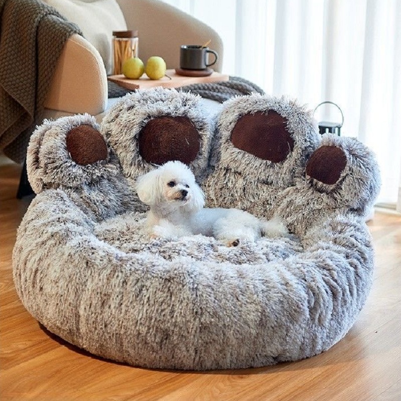 Dog Bed Plush Kennel Accessories Pet Products Large Dogs Beds Bedding Sofa Basket Washable Plush Medium Basket Cats Supplies