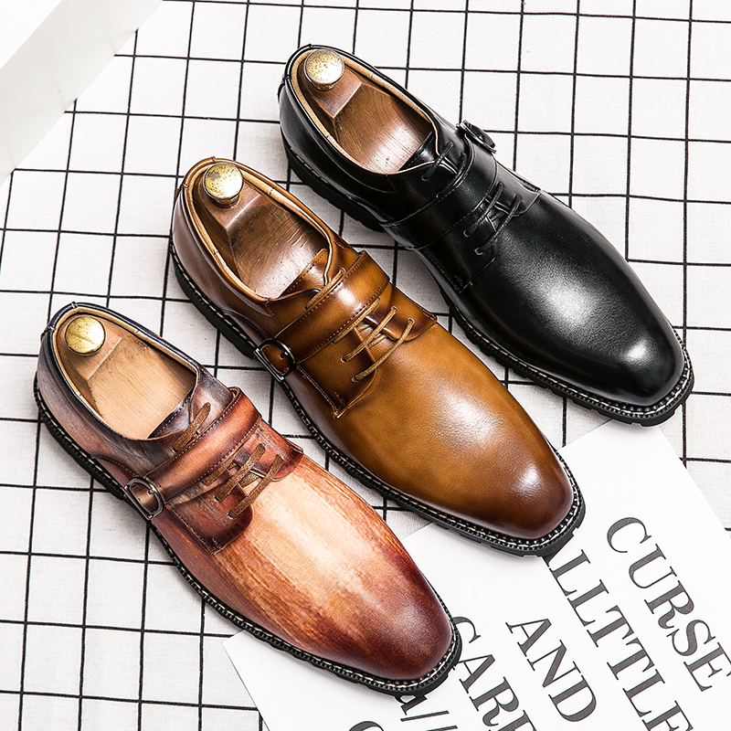 6~12 Size Men's Dress Leather Designer Fashion Groom Red Wedding Buckle Italian Male Casual Loafers Oxford Shoes for Men ccef