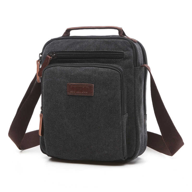 Men's bag, single shoulder crossbody bag, solid color zipper handbag, fashionable casual canvas bag 240915