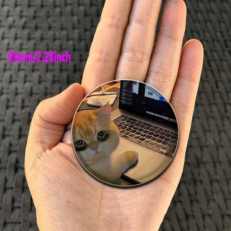 32/44/58mm Funny Cute Cat Round Soft Button Pins Creative Brooch Fashion Cartoon DIY Hat Bag Jewelry Gifts for FriendsX240914