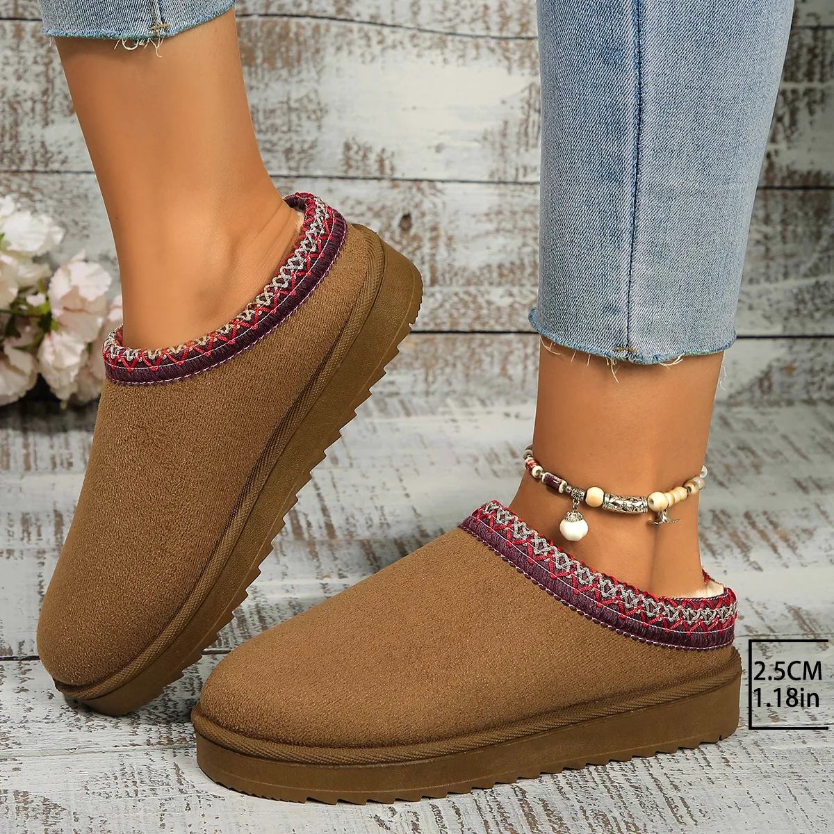 Men/women 2024 Autumn/winter Fashion Snow Boots Size 44 Plush Comfort Anti Slip Platform Thick Bottom Cotton Shoes