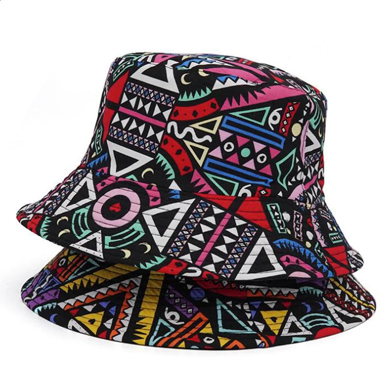 2023 Summer Graffiti Bucket Hat for Women Men Skull Floral Outdoor Foldable Bob Fisherman Girls Gorros Panama Sun 240906