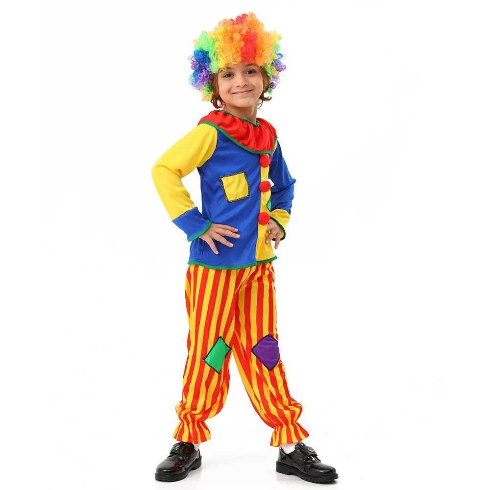 Childrens Carnival Clown Circus Role Playing Costume Halloween Childrens Boys and Girls Baby Birthday Party Dress W240914