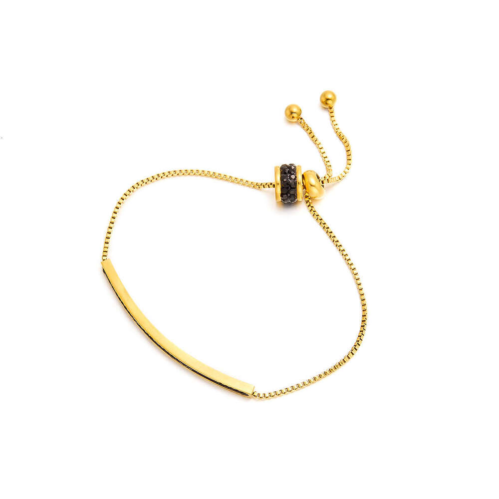 Designer 18K Gold Bracelet for Women Black Diamond Smile Small Waist Bracelet with Drawable High End Versatile Bracelet Non Fading Simple Color Preser