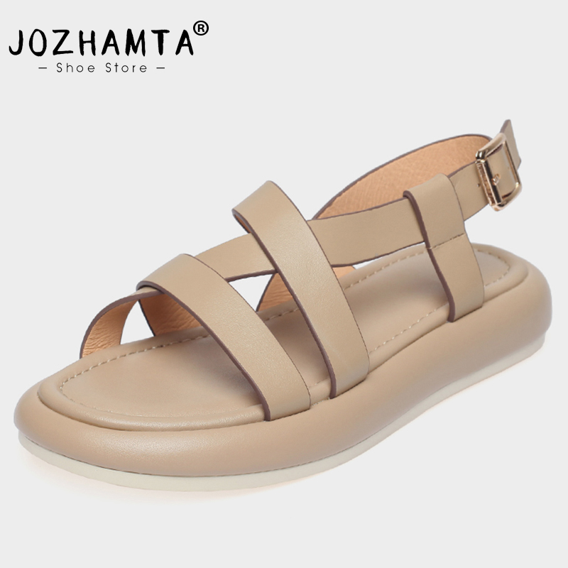 2025 new Size JOZHAMTA 34-40 Women Sandals Rome Real Leather Low Heels For Summer 2023 Wedge Sandalias Platform Casual Ladies Shoes 9aef